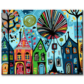 Painting by Numbers Art Illustration Colorful Houses